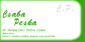 csaba peska business card